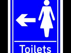 Sign Women's Toilets Arrow Left